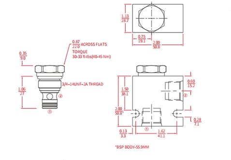 ICV08-B20ボールバルブ、チェックバルブ (高圧) の性能/寸法/断面図