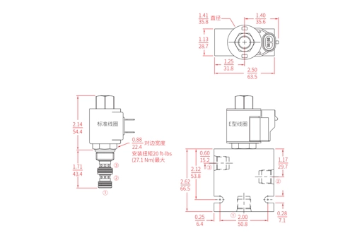 ISV08-30スプール3ウェイ2ポジションソレノイドバルブの性能/寸法/断面図