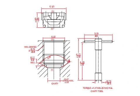 ICV2000-G12ねじチェックバルブの性能/寸法/断面図