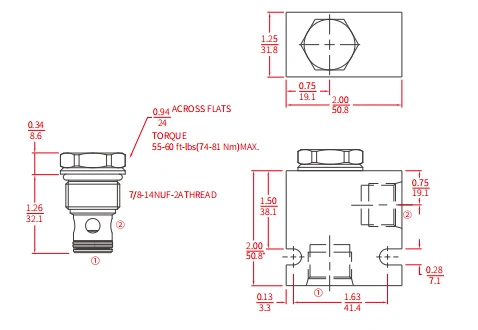 ICV10-D20ボールバルブ、チェックバルブの性能/寸法/断面図