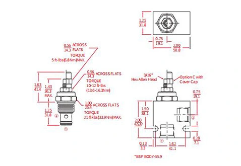 INV10-22油圧ニードルバルブの性能/寸法/断面図