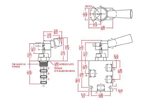 IMR10-47B手動方向バルブの性能/寸法/断面図