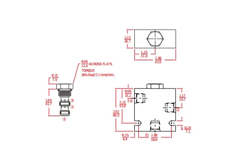 IPC08-30パイロットからオープンまでのチェックバルブの性能/寸法/断面図