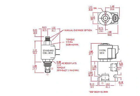 ISV08-24スプール2ウェイN.C.の性能/寸法/断面図ソレノイド弁