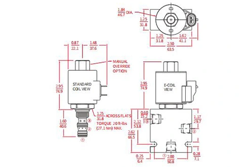 ISV38-38スプール3ウェイ2-ポジションN.C.のパフォーマンス/ディメンション/断面図ソレノイド弁