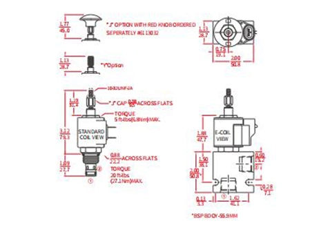 ISV08-20Jポペット2ウェイN.C.のパフォーマンス/寸法/断面図プル専用手動オーバーライド