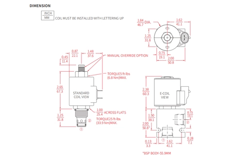 ISV10-20ポペット2ウェイN.C.のパフォーマンス/寸法/断面図ソレノイド弁