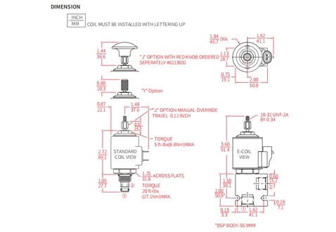 ISV38-20Jポペット2ウェイN.C.のパフォーマンス/寸法/断面図ソレノイド弁